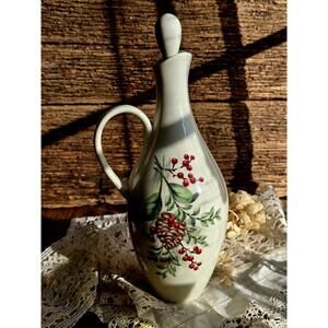 Lenox Williamsburg Boxwood Pine Decanter – Vintage Holiday Pitcher